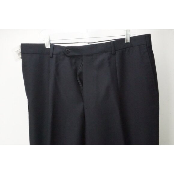 Burberry London Dark Blue Flannel S100s Wool Dress Pants Trousers 56 EU NEW
